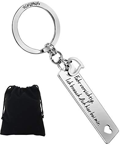VICKSONGS Drive Safe Schlüsselanhänger - Fahr Vorsichtig, Ich brauch Dich Hier bei Mir | Drive Safe I Need You Here with Me | Geschenk zum Neuen Auto Schlüsselanhänger Männer/Mann 1er