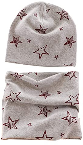 VUCDXOP Baby Kinder Baumwolle Mütze Schal Set Winter Jungen Mädchen Beanie Hüte + Schlauchschal 2er Set Herbst Winter Weich Baumwolle Beanie Mütze Hut Halstuch Rundschal Nackenwärmer Set