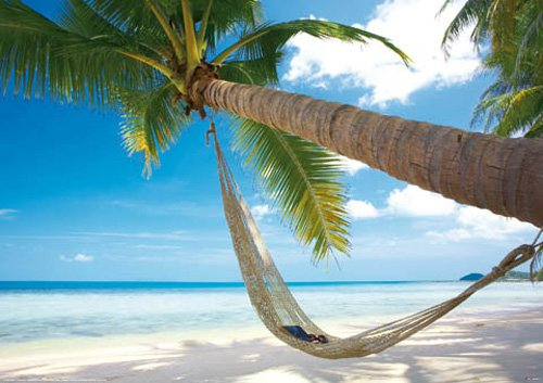 empireposter Beaches - Chill Out Paradise - Kunstdruck Artprint Grösse 80x60 cm + 2 St Posterleisten Holz 92 cm