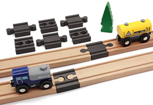 Locorico Ausgleichsschienen Mix für Holzeisenbahn kompatibel mit Brio