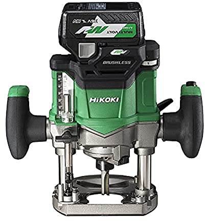 HiKOKI M3612DAJPZ MultiVolt 18/36V 1/2 Cordless Plunge Router with 1 x 2.5Ah Batteries | Multi-Volt router supplied with 2.5Ah battery, charger, template guide and carry case.