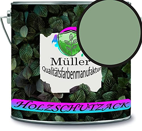 Holzschutzlack Holzlack Holzlasur wetterbeständiger Langzeitschutz Wetterschutzfarbe Holzschutzfarbe RAL 6021 Blassgrün // Müller Qualitätsfarbenmanufaktur