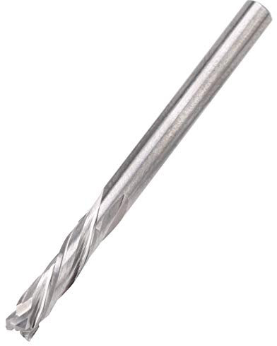 Fresa, fresa a candela, fresa a 3 taglienti, utensili per la lavorazione del legno in acciaio al tungsteno a 3 taglienti argento 3.175 x 3.175 x 12 x 40 mm