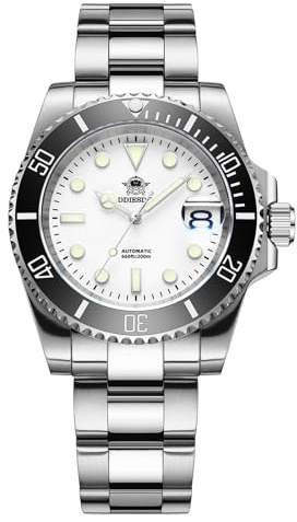 ADDIESDIVE Reloj automático de Lujo para Hombre 8215/NH35A Relojes mecánico 200m/20bar Reloj de Buceo para Hombre Correa de Acero Inoxidable, AD2503/H3