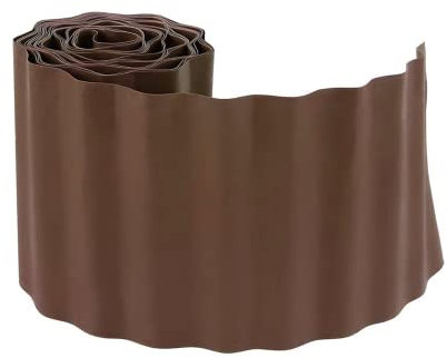 Garden Lawn Edge Border Fence Strong & Flexible Edging Roll Wavy Plastic Path Plant Flower Bed Border (Brown- Hight20cm x Length 9m)