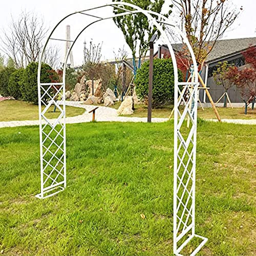 CHUNTIANMEI Arco De Jardín De Metal,Pérgolas De Enrejado Resistente,Arco De Soporte Decoración De Jardín Exteriores,para Rosas Plantas Trepadoras,Fácil De Ensamblar,White-180x230cm/5.9x7.5ft
