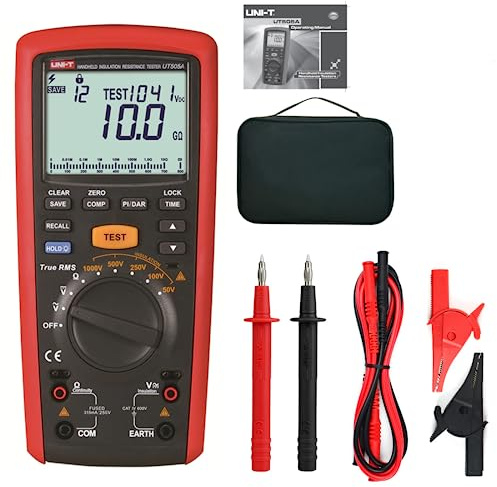 UNI-T UT505A 505B 1000V Digital Handheld True RMS Insulation Resistance Meter Tester Multimeter Ohm Voltmeter Megohmmeter(UT505B)
