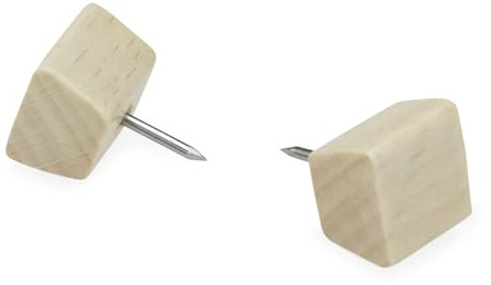magnetoplan Design Pins Wood Series, 25 Stück, Premium Pinnadeln aus Birkenholz, eckig, FSC-Zertifiziert