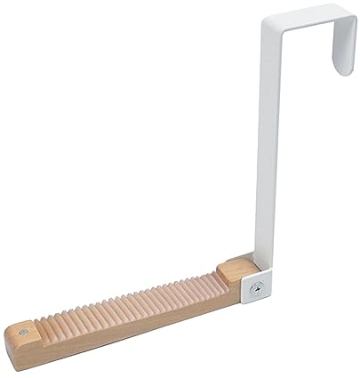 predolo Klappbarer Türhaken aus Metall, Holz-Türhaken, stabil mit -Streifen, tragbare Türgarderobe, Türaufhänger für Mütze, Handtücher, Kleidung, Weiß