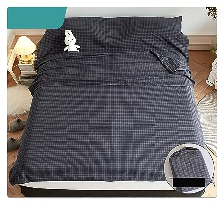 RUZGAR Hüttenschlafsack 100% Gewaschene Baumwolle mit Reißverschluss Reiseschlafsack Einfach und Doppelt Schlafsack Innenschlafsack Weich und Bequem (Color : Gray C, Size : 210x210cm-82x82)