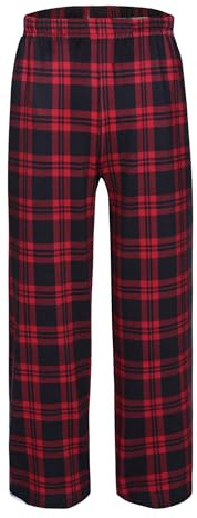Arshiner Garçon Pantalon de Pyjama Long à Carreaux de Pyjama pour Enfants Taille Élastique Pantalon de Confort Loisirs avec 2 Poches Pantalons de Pyjama pour Garçons et Filles 5-15 ans