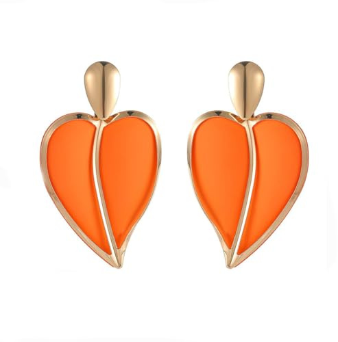 Carufin Doppelschichtige Herz Ohrringe Acryl Liebe Tropfen Ohrringe Schmuck Geschenke für Frauen und Mädchen