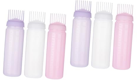 HAPINARY 6 Stk hair oil applicator hair color haarfärbeflaschen Haarfärbemittelflasche Abgabe von Haarfärbemitteln Root-Flaschenapplikator zum Färben von Haaren Kammapplikatorflasche hdpe