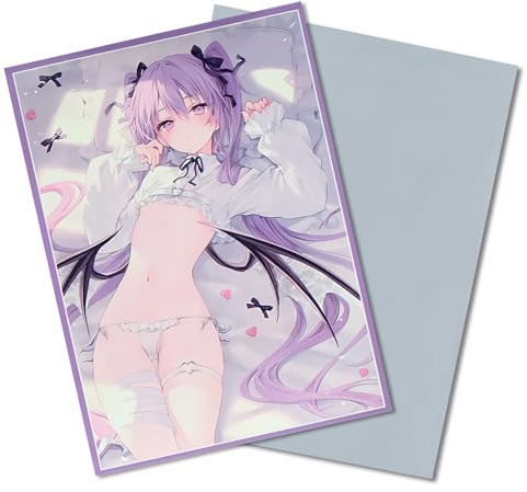 Holografische Anime-Kartenhüllen für MTG, 67 mm × 92 mm, Brettspiel-Sammelkartenhüllen, Kartenschutz, kompatibel mit TCG/PTCG, 60 Stück