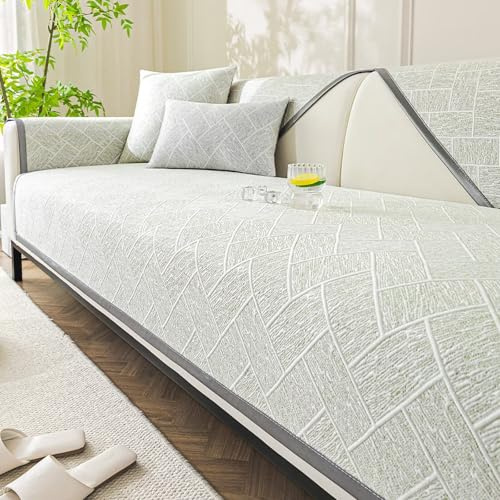 Gluhbirnen Sofa Überwurfdecke rutschfest, Sofadecken für Sitzfläche, Couch Schoner, Couch Überzug, Hund Katze Sofa Überwurf Sofaschutz, Bezug Couch, Geeignet für den Sommer, Grün, 90 * 160CM