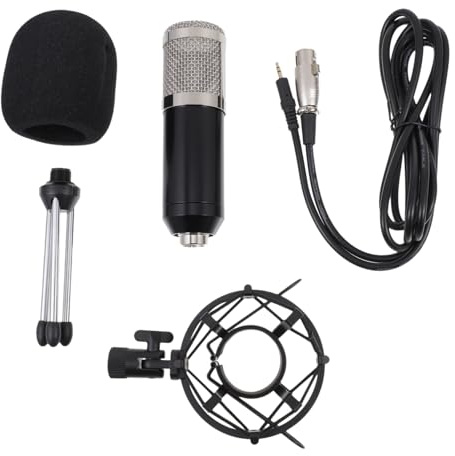 Gatuida Multipurpose Condenser Microphone Steel Mesh Zinc Alloy Frequency Response 20 Hz-20khz Sensitivity 45 Decibels ±1 Assorted Colour for Recording Studios Random Color