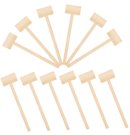 ibasenice 24pcs Mini Wooden Mallet for Ergonomic Solid Wood Craft Tools with Smooth Finish Safe Chocolate Cracking Hammer for Party Games and DIY Activities
