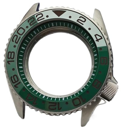 Caja de Reloj NH35 42 mm, Acero Plateado, Compatible con NH34 y NH36, Bisel Cristal Zafiro