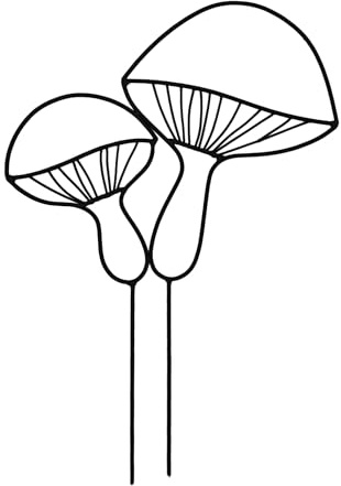 UNUS Pilz Stecker 2er Set aus schwarzem Metall dekorative Pflanzenstecker für Blumentöpfe und Pflanzkübel Moderne Indoor Deko, auch für wettergeschützten Außenbereich geeignet