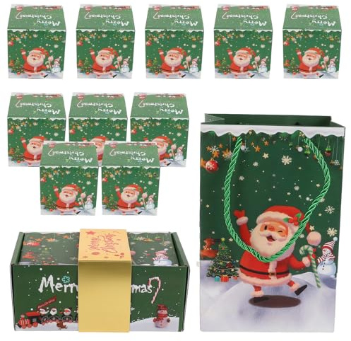 HEMOTON 10 Stück Faltbare Weihnachts Explosionsboxen aus Papier Grüne Hüpf Geschenkboxen für Geldgeschenke Süßigkeiten Partys Kreative Geschenkidee für Weihnachten und Geburtstage