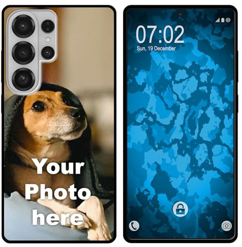PhoneNatic personalisierte Handyhülle für Samsung Galaxy S26 Ultra Custom Case Schwarz zum selbst gestalten mit eigenem Foto Bild Text individuell