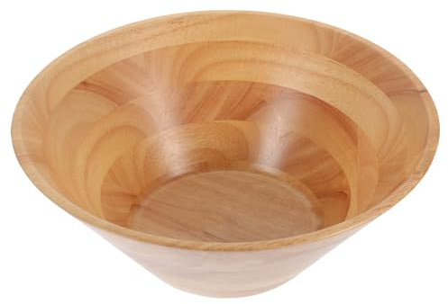 EXAOMBLE Wood Small Bowls 5 Pcs Retro Cone Shaped Lightweight Khaki Wooden Salad Bowls with Practical Multi-use Function for Restaurant and Home Serving