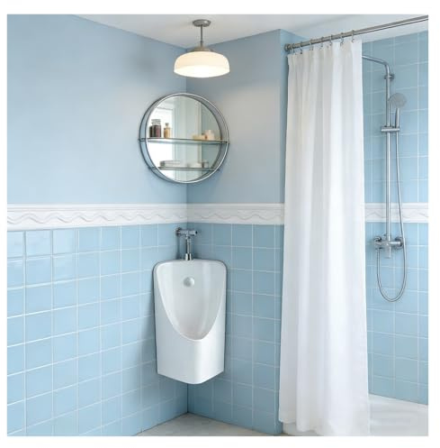 Orinatoio da parete in ceramica con valvola di scarico e kit di drenaggio, design triangolare angolato, per bagno da uomo, salvaspazio, elegante