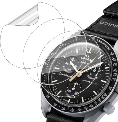 Holilo per OMEGA X Swatch BIOCERAMIC MOONSWATCH 32mm Pellicola Protettiva, 3 pezzi Anti-Bolla Copertura totale 3D HD Pellicola proteggi schermo Anti Scratch HD TPU Soft Film