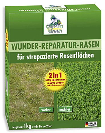 Captain Green Rasensamen Dünger Wunder Reparatur Rasen 1 kg