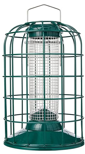 RSPB Futterstation für Wildvögel, Eichhörnchen, aus Metall, strapazierfähig, für den Außenbereich und den Garten, Grün