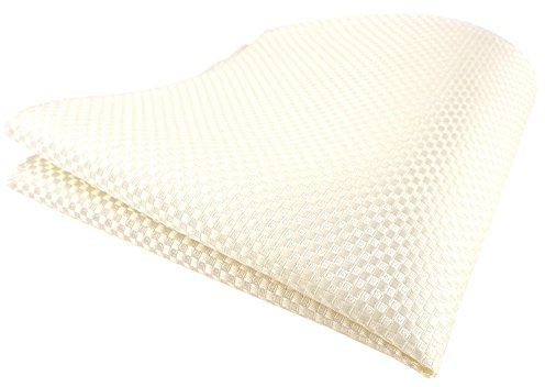 TigerTie Seideneinstecktuch in beige creme perlmutt kariert - Einstecktuch Seide Gr. 25x25 cm