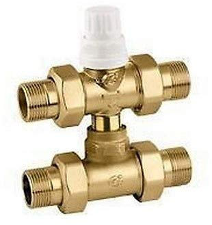 Caleffi 678060 Valvola Zona 3 Vie con Tee di By-Pass, 1