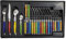 LAGUIOLE - Ménagère Multicolore, 24 Couverts - 6 Couteaux de Table + 6 Fourchettes + 6 Cuillères à Soupe + 6 Cuillères à Café - Acier Inoxydable et Pleine Soie - Coffret Vitrine en Bois