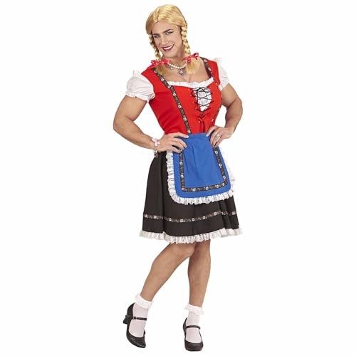 W WIDMANN MILANO Party Fashion - Kostüm Bayerin für Männer, Trachtenkleid, Bierfest, Volksfest, Junggesellenabschied, Fasching