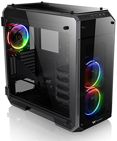 Thermaltake View 71 RGB 4-Sided Tempered Glass Vertical GPU Modular E-ATX Gaming Full Tower Computer Case CA-1I7-00F1WN-01 , Black