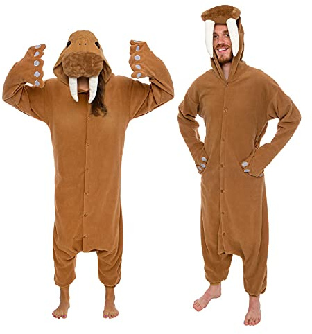 Funziez! Vuxen, onesie, halloween-kostym, djur, dinosaurie, haj, unisex, plysch, en del, cosplay-kostym för vuxna, män och kvinnor, S