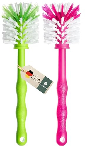 2er Set Mixbehälter Spülbürste, Reinigungsbürste perfekt zum Reinigen von Mixbehältern von Küchenmaschinen, Standmixer u.v.m. Zubehör Bürste (1x Grün/ 1x Pink)