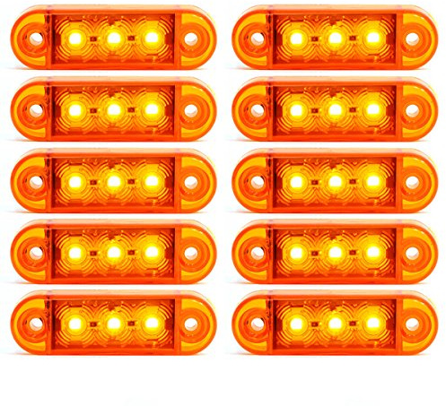 10 x 3 LED Feux de position latéraux arrière indicateur lumière lampe pour remorque, bus, SUV, caravane, camionnette