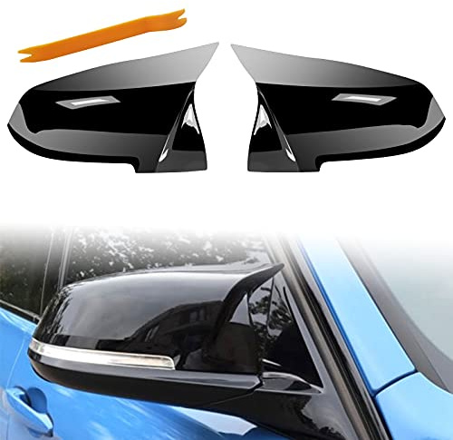 Spiegelabdeckungen, glänzend, Schwarz, Ersatz für Rückspiegelabdeckungen, für BMW F20 F22 F23 F30 F31 F32 F33 F36 F87 M2 X1 E84