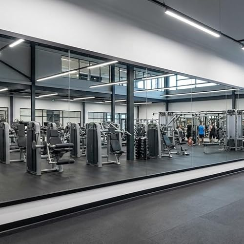 MirrorOutlet 6Ft X 4Ft Frameless Mirror Glass, 4 Holes, Home Gym Pilates Dance Studio mirror