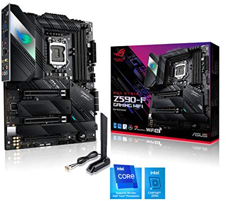 ASUS ROG Strix Z590-F Gaming WiFi Mainboard Sockel Intel LGA 1200 (Intel Z590, ATX, 4x M.2, PCIe 4.0, USB 3.2 Gen 2x2, WiFi6, Aura Sync)
