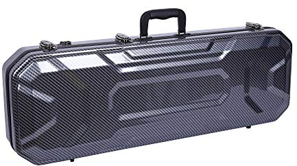Crossrock Deluxe Violinenkoffer, PC-Hartschalen-Rucksackkoffer, 4/4 Violine in voller Größe, Carbonwellenmuster (CRA960VFBK)