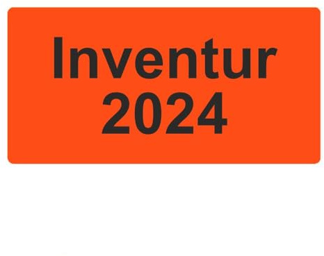 Inventuretiketten, Inventuraufkleber - Inventur 2024-100 x 50 mm - 500 Stück (Leuchtrot)