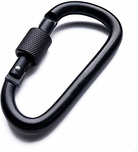 Aluminiumlegering D-ring låsning karbinhake klämma nyckelring krok klämmor låsning karbinhake vandringsklämmor med skruv grindlås slitstark för utomhusbruk, camping, vandring, resor, fiske, ryggsäck