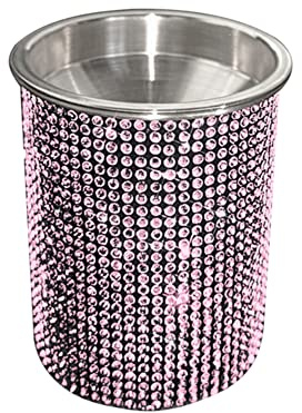 Uposao Bling Strass Auto Aschenbecher, Tragbarer Auto Aschenbecher mit Deckel Rauchfreie Ständer Zylinder Getränkehalter Auto Zigaretten Aschenbecher für PKW SUV Zuhause Büro,Rosa