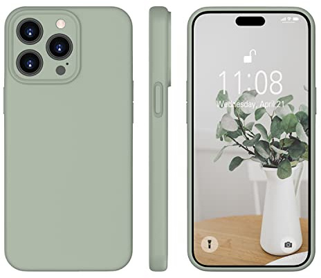 WXX für iPhone 14 Pro Hülle Flüssig Silikon Case 6.1'' 2022 Kupfer Grün | Handyhülle für iPhone 14 Pro Ultra Dünn mit Microfiber,Flüssig Silikon Gel Gummi Kratzfeste Schutzhülle Matt Hülle