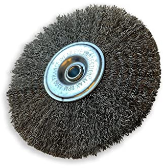 Kibros Brosse circulaire tige Ø 125 mm inox souple 12 mm | Fil inox souple Ø 0,20 mm, 2 rangs, tige Ø 6 mm, pour perceuse ou visseuse à mandrin, décapage brossage nettoyage.