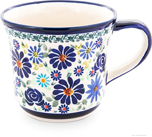Bunzlauer keramik sehr großer 500 ml Jumbo Kaffeebecher/Teetasse – Ø 11 cm, leicht geschwungene Silhouette, 10 cm hoch (Dekor DU126)
