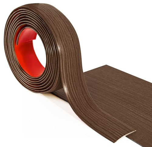 Art3d Self Adhesive Vinyl Floor Transition Strip, Laminate Floor Strip Floor Flat Divider Strip for Joining Floor Gaps, Carpet Threshold Transition, Floor Tiles (10 FT, 1.57in, Brown)