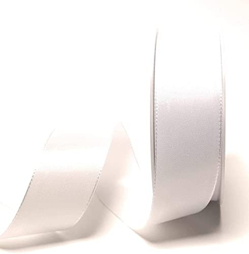 s.dekoda Taftband 50m x 40mm Weiß Schleifenband Dekoband Taft Geschenkband